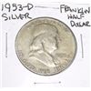 Image 1 : 1953-D Franklin SILVER Half Dollar *PLEASE LOOK AT PICTURE TO DETERMINE GRADE - NICE COIN*!!