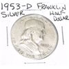 Image 1 : 1953-D Franklin SILVER Half Dollar *PLEASE LOOK AT PICTURE TO DETERMINE GRADE - NICE COIN*!!