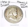 Image 1 : 1952-D Franklin SILVER Half Dollar *PLEASE LOOK AT PICTURE TO DETERMINE GRADE - NICE COIN*!!