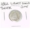 Image 1 : 1862 Liberty Seated SILVER Dime *PLEASE LOOK AT PICTURE TO DETERMINE GRADE*!!