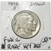 Image 1 : 1919-S Buffalo Nickel RARE KEY DATE *FINE-12 GRADE - NICE COIN*!!