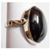 Image 1 : Natural 6.77g Black Onex Oval .925 Sterling Silver Ring