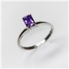 Image 1 : Natural 4.25 ctw Amethyst Emerald .925 Sterling Ring