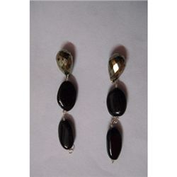 Natural 24.35ct Semi Precious Earring .925 Sterling