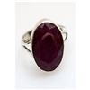 Image 1 : Natural 22.18 ctw RUBY Oval Ring .925 Sterl