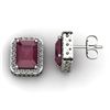 Image 1 : Genuine 3.50 ctw Ruby Diamond Earring 14k W/Y Gold