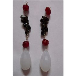 Natural 41.00ct Ruby,Semi Precious Earring .925 Sterlin