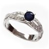 Image 1 : Natural 1.64 ct 3.80g Sapphire & Diamond 14k WG Ring