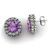Image 1 : Genuine 3.04 ctw Amethyst Diamond Earring 10k W/Y Gold