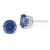 Image 1 : Genuine 3.20 ctw  Sapphire Round Stud Earrings 14kt
