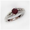 Image 1 : Natural 1.89 ct 4.41g Ruby & Diamond 14k WG Ring