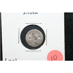 1852 Three Cent Silver Piece; Low Grade