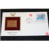 Image 1 : 1990 First Day Issue 22K Gold Replica Stamp W/Postal Stamp; Olympic Games Swimming