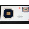 Image 1 : 1918 22K Gold Replica First Day Issue of the Original Stamp W/Enlarged Reproduction of the Original 