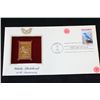 Image 1 : 1990 First Day Issue 22K Gold Replica Stamp W/Postal Stamp; Idaho Statehood 100th Anniversary