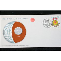 Chile; Coins of All Nations W/Postal Stamp Dated 1979