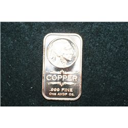 2012 Copper Ingot; .999 Fine Copper 1 Oz.