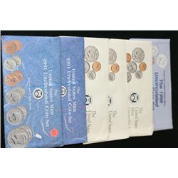 1991 US Mint Coin Set; P&D Mints, UNC, Lot of 2, 1992 US Mint Coin Set; P&D Mints, UNC, Lot of 3 & 1