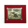 Image 2 : 1990 First Day Issue 22K Gold Replica Stamp W/Postal Stamp; Olympic Games Tennis