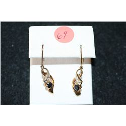 Blue & White Gemstone Drop Earrings