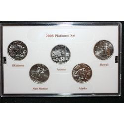 2008-P US Mint State Quarter Set; BU, Layered in Platinum