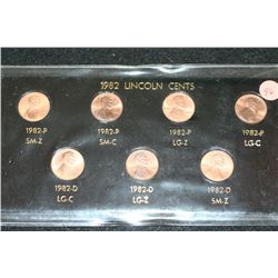 1982 Lincoln Cent Mint Set; Lot of 7
