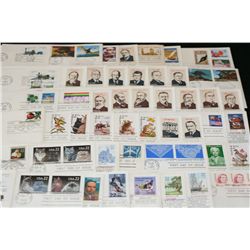 First Day Issue Postal Stamp W/Envelope; Various Dates, People & Events; Lot of 52