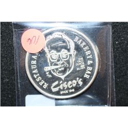 Cisco's Restaurant, Bakery & Bar Silver Round; .999 Silver 1 Oz., "The Man Who Made Huevos Rancheros