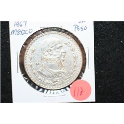 1967 Mexico Un Peso Foreign Coin