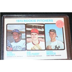 1973 MLB T.C.G. Rookie Pitchers Baseball Trading Card; Steve Busby-Kansas City Royals, Dick Colpaert
