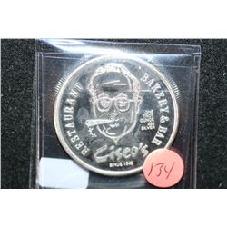Cisco's Restaurant, Bakery & Bar Silver Round; .999 Silver 1 Oz., "The Man Who Made Huevos Rancheros
