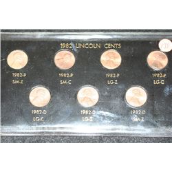 1982 Lincoln Cent Mint Set; Lot of 7