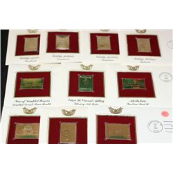 1981 First Day Issue 22K Gold Replica Stamp W/Postal Stamp; Various Events & People; Lot of 10