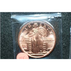 Copper Round; .999 Fine Copper 1 Oz.