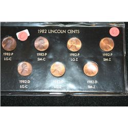 1982 Lincoln Cent Mint Set; Lot of 7