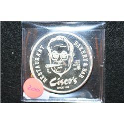 Cisco's Restaurant, Bakery & Bar Silver Round; .999 Silver 1 Oz., "The Man Who Made Huevos Rancheros