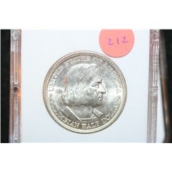 1893 US Columbian Commerative Half Dollar; World's Columbian Expo Chicago; MCPCG Graded MS63