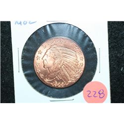 Golden State Mint Copper Round; .999 Fine Copper 1/4 Oz.