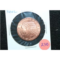 Golden State Mint Copper Round; .999 Fine Copper 1/4 Oz.