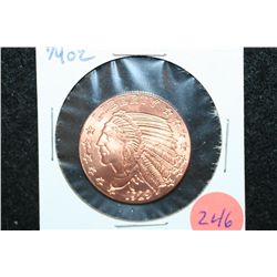 Golden State Mint Copper Round; .999 Fine Copper 1/4 Oz.
