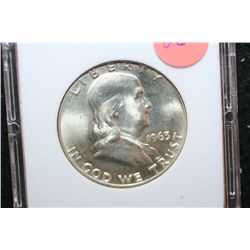 1963 Ben Franklin Half Dollar; MCPCG Graded MS65