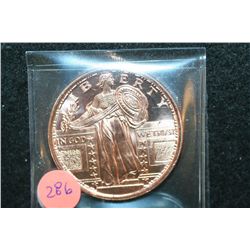 Copper Round; .999 Fine Copper 1 Oz.