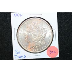 1886 Silver Morgan $1; BU Toned