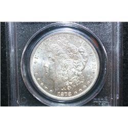 1878 Silver Morgan $1; PCGS Graded MS62 Weak; 7/8 Tailfeathers