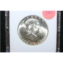 1950 Ben Franklin Half Dollar; MCPCG Graded MS64