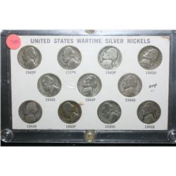 United States Wartime Silver Nickel Set; Lot of 11