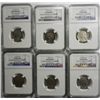 Image 1 : 6  NGC slabbed Buffalo nickels either cleaned or environ dmg