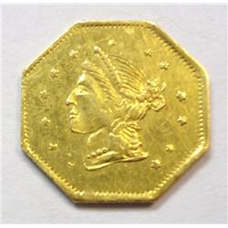 1869 $1 California Gold, rare seen! Breen Gillio 1106 High R4, "Liberty Design"