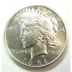 1921 $1 Peace, High relief Ch BU 63+