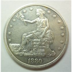 1880 Trade $, Proof 55 (proof only year) 1987 minted  l lightly circ w/no damage